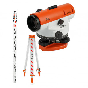 Комплект оптический нивелир RGK C-20 + штатив S6-N + рейка AMO S5